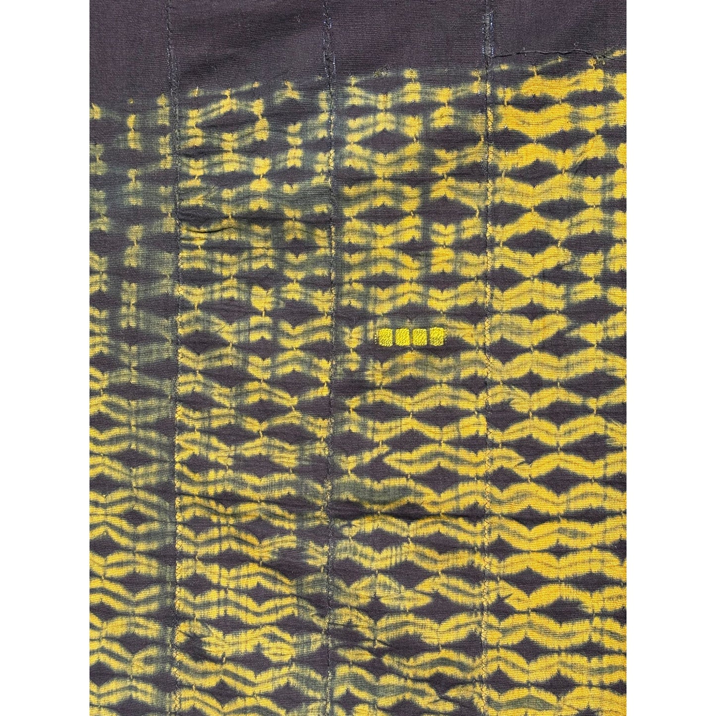 yellow and indigo mali mudcloth