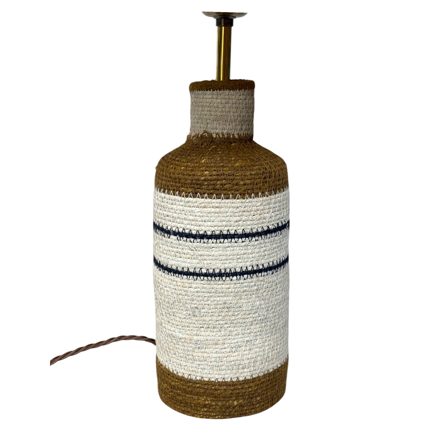 close up of jute table lamp