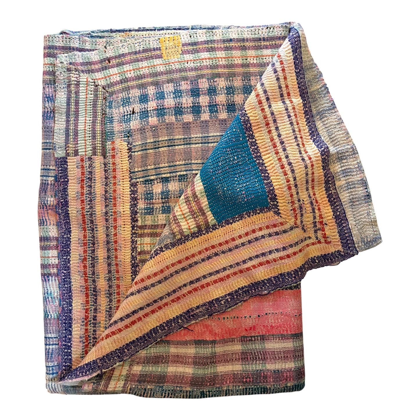 Multicoloured patchwork kantha