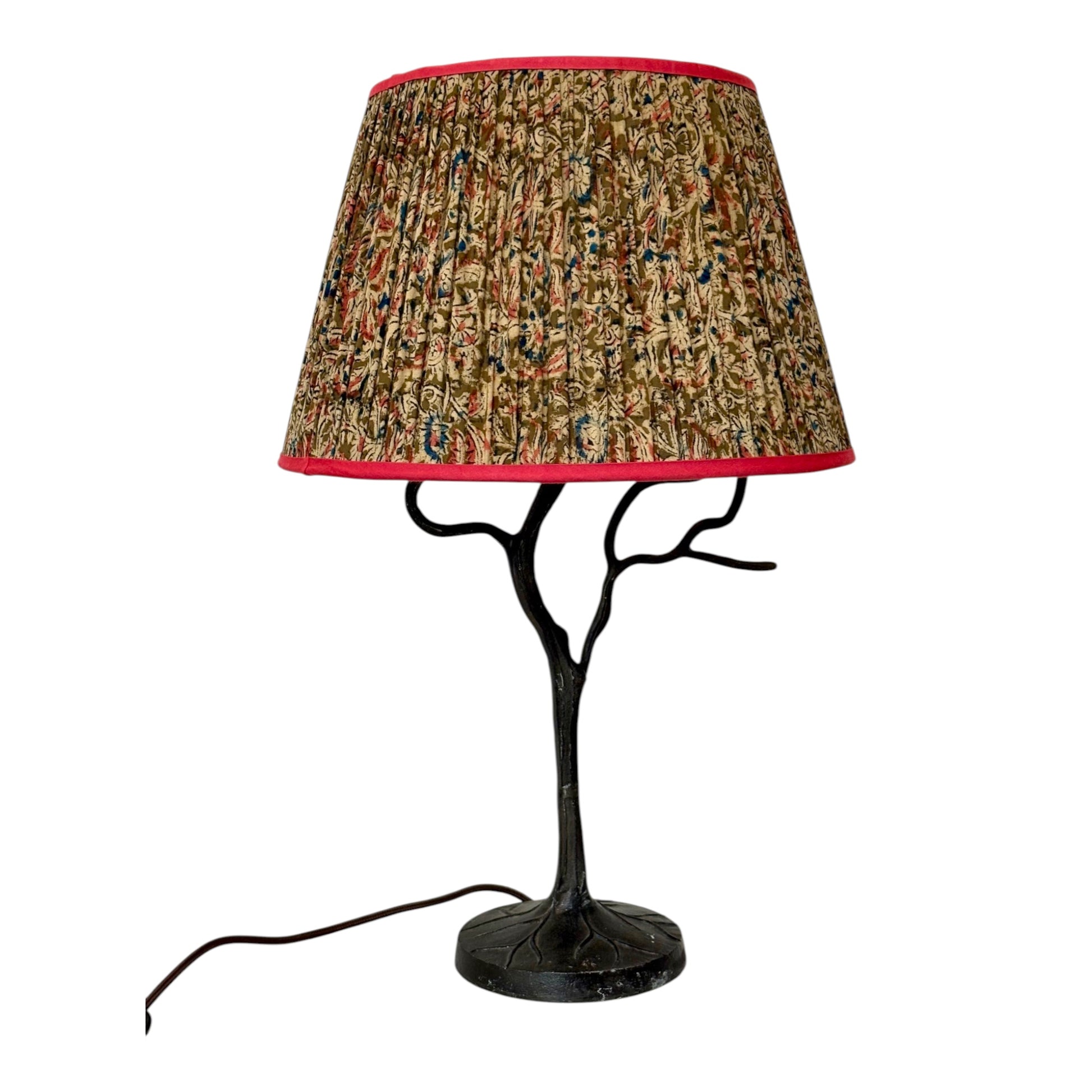 Karma kalamkari lampshade on Adita tree lamp
