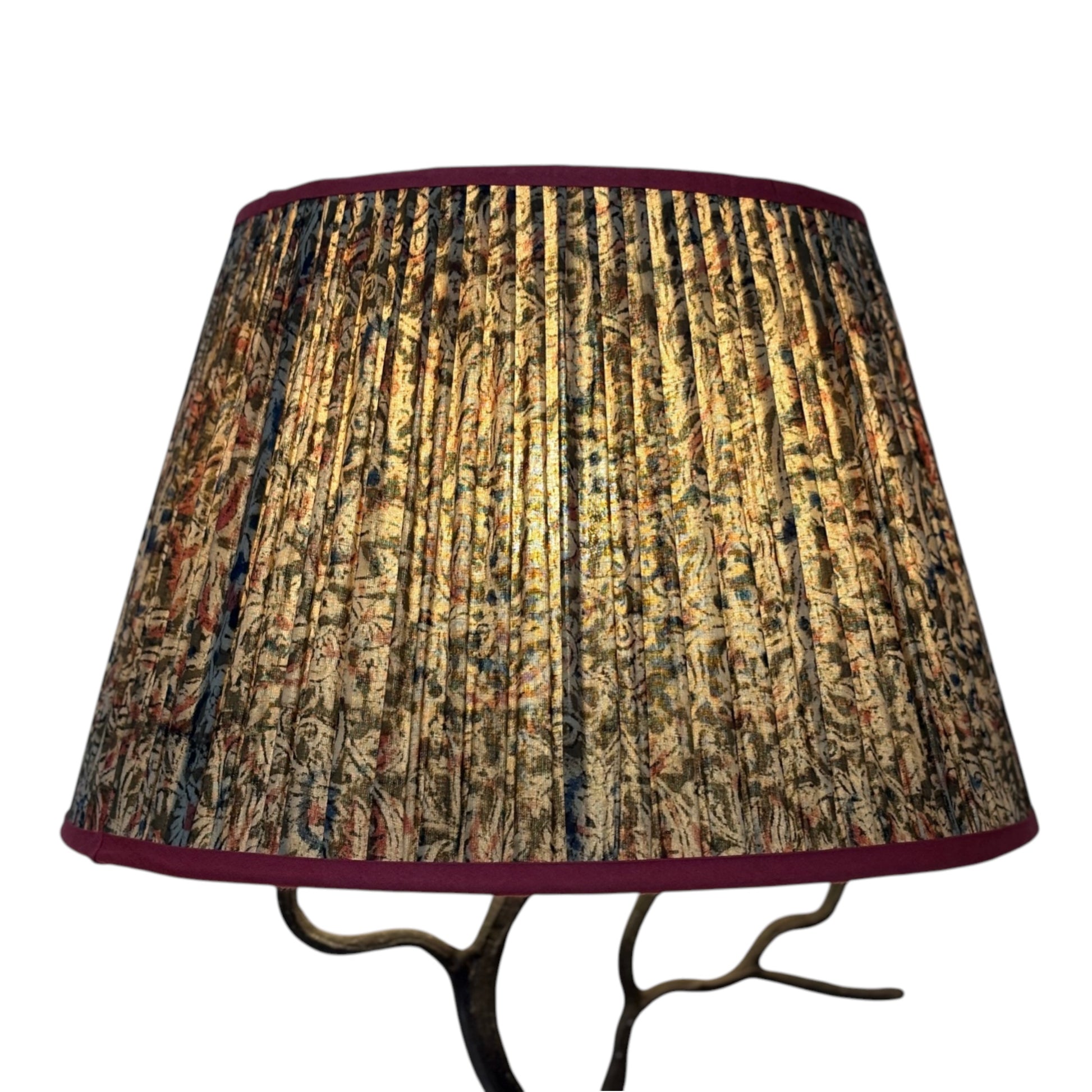 Karma kalamkari lampshade lit