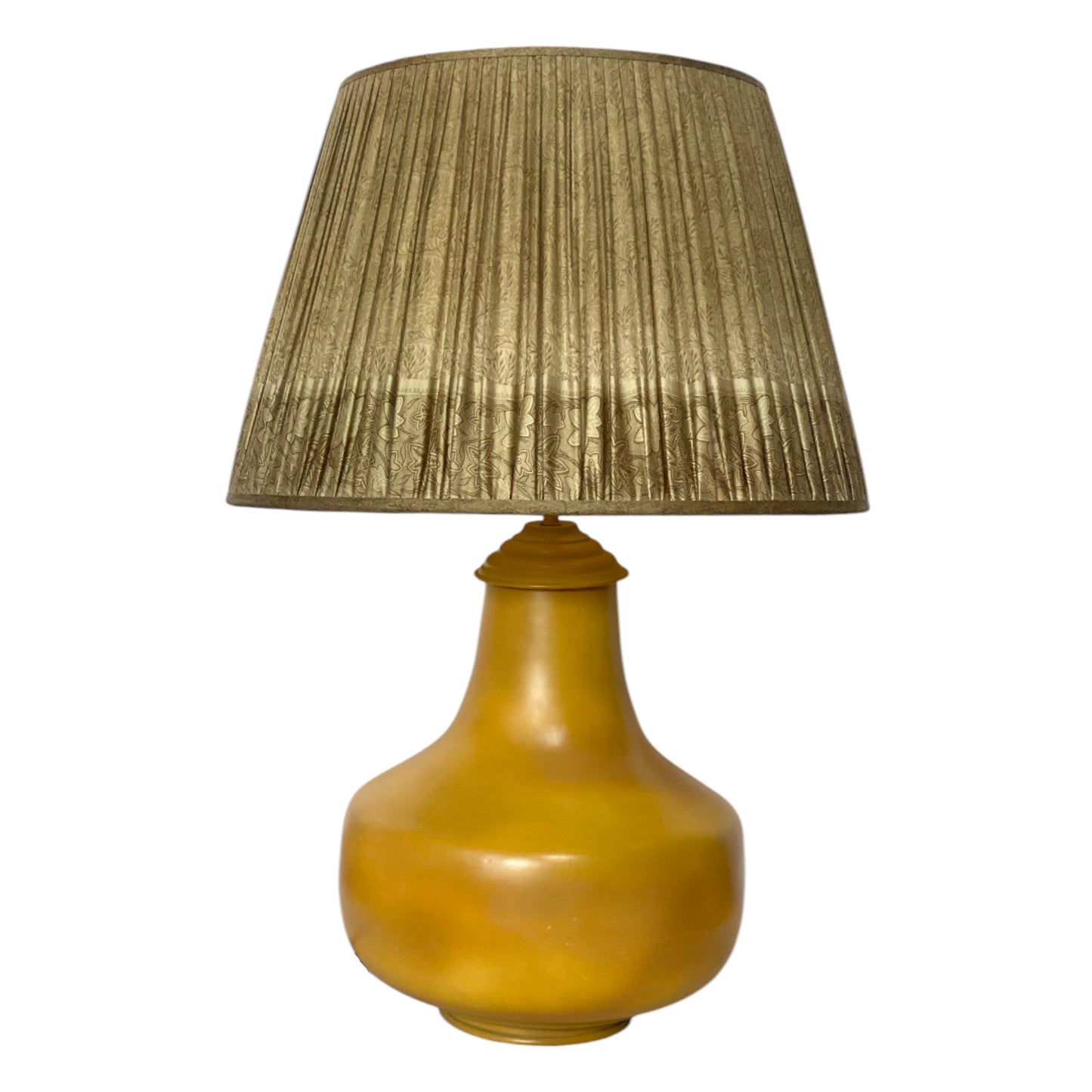 Khaki vintage silk sari lampshade on Priyanka lamp