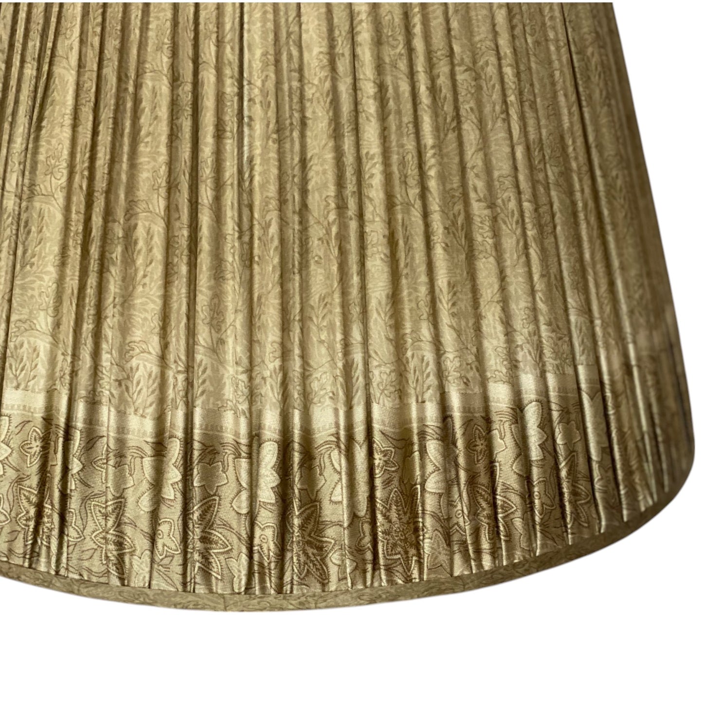 Khaki vintage sari lampshade close up