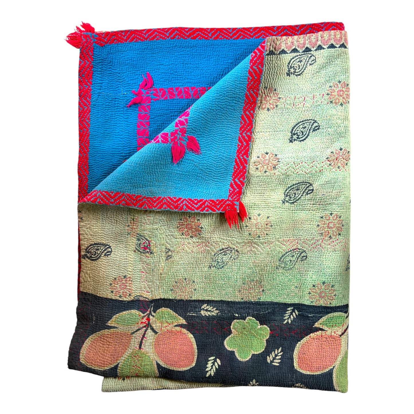 Light green kantha quilt