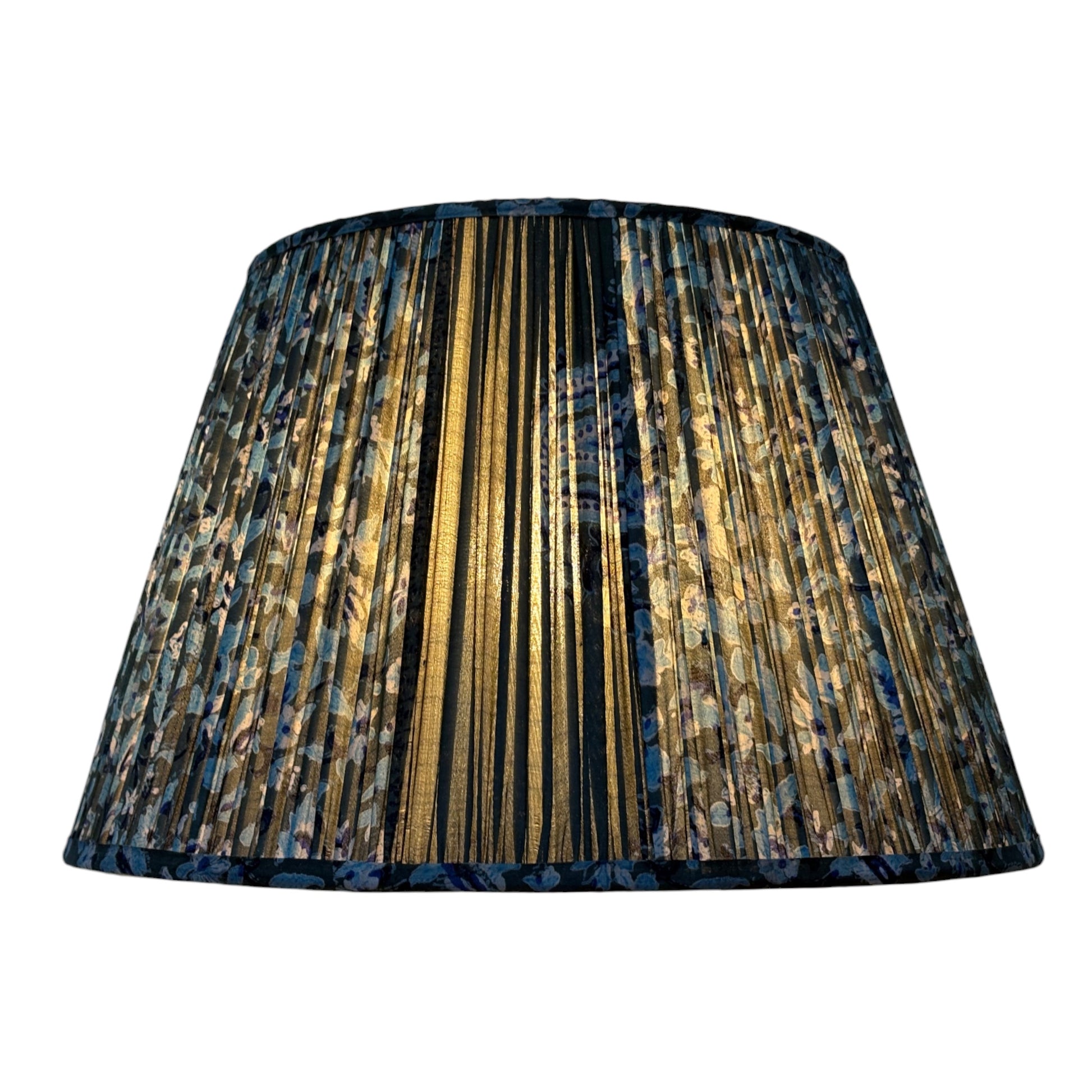 Marine blues lampshade lit