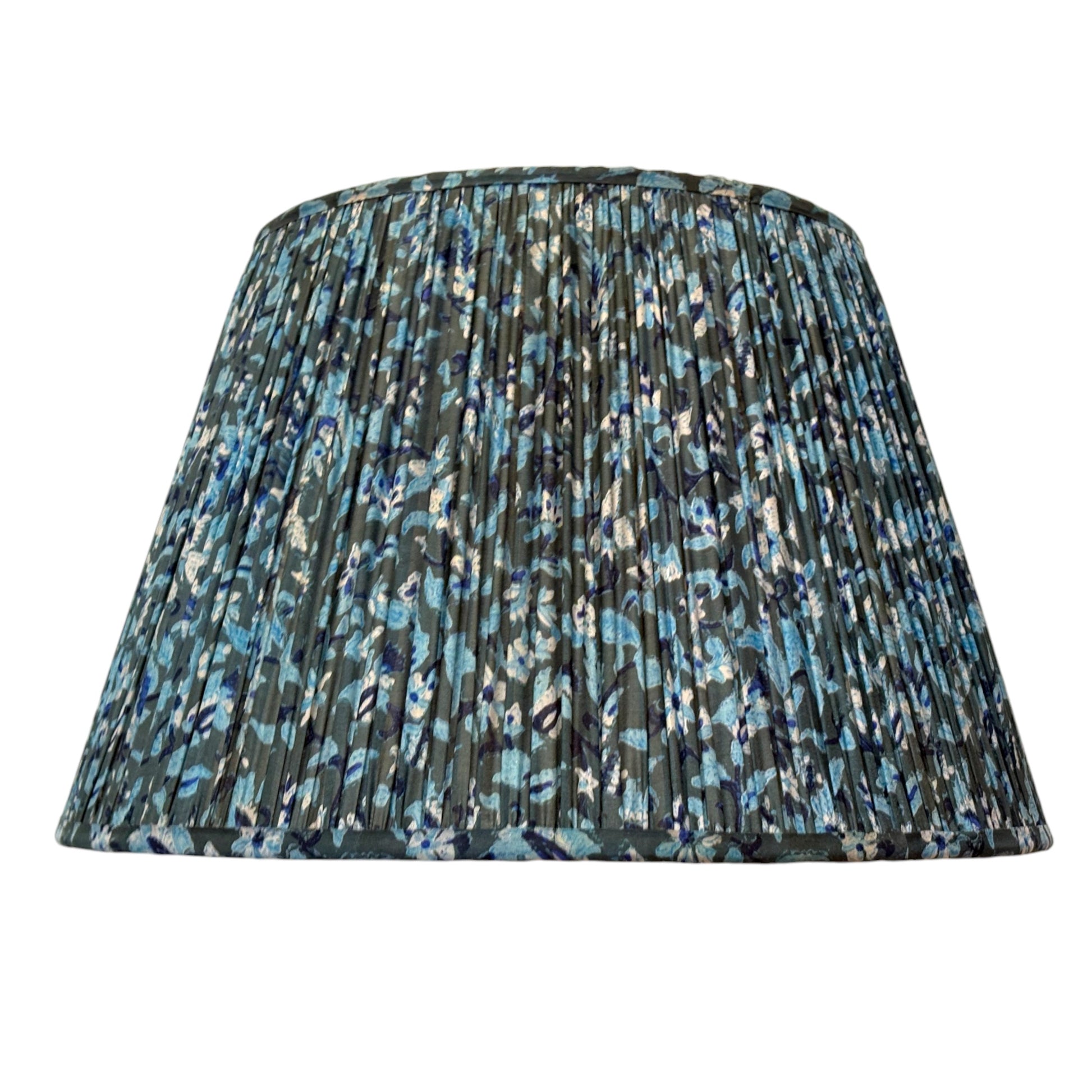 Marine blues silk sari lampshade