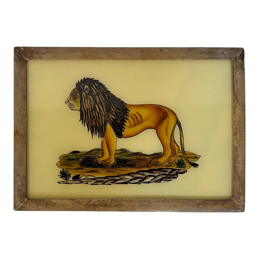 Medium Lion Glass Painting II