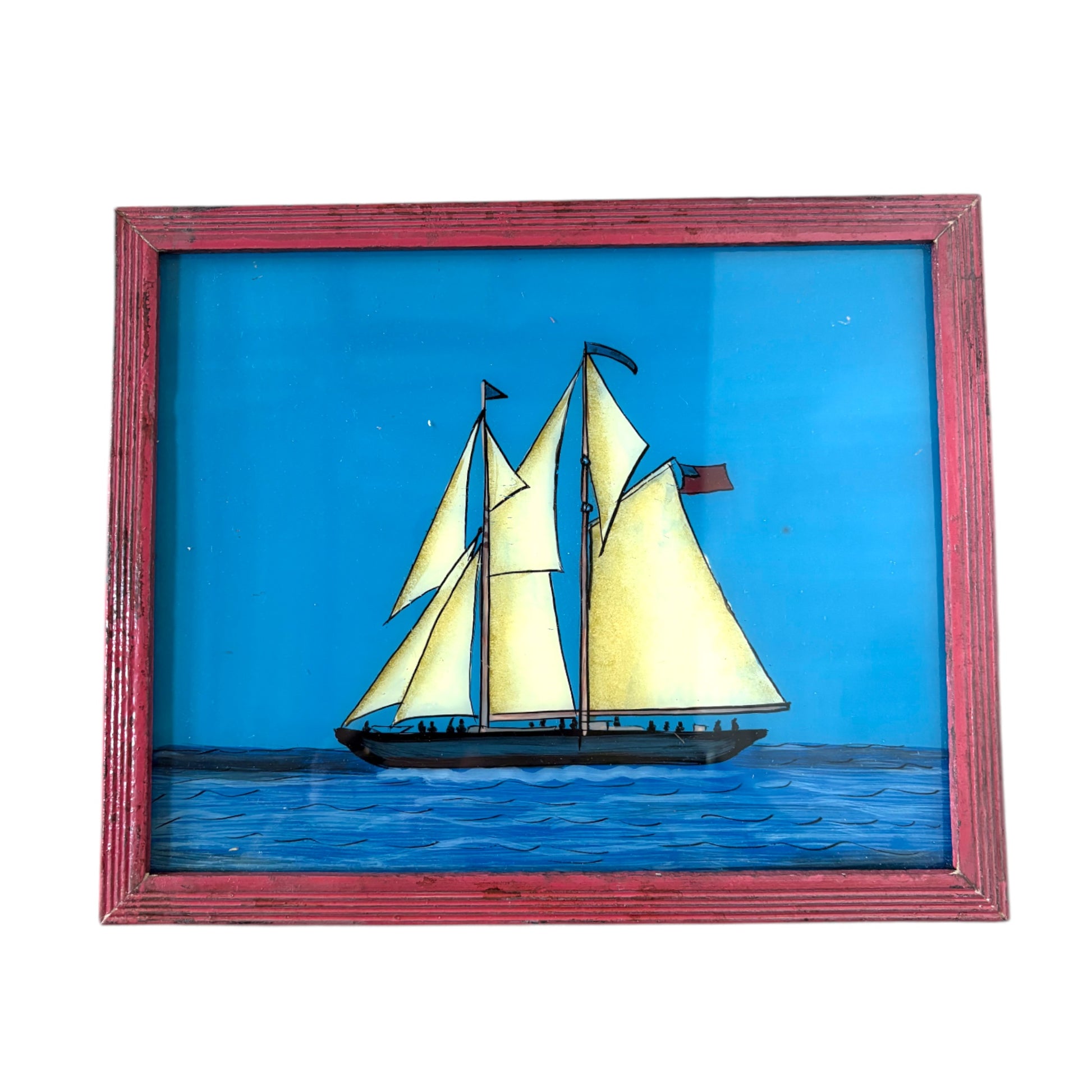 Medium boat glass painting