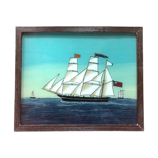 Medium boat glass painting