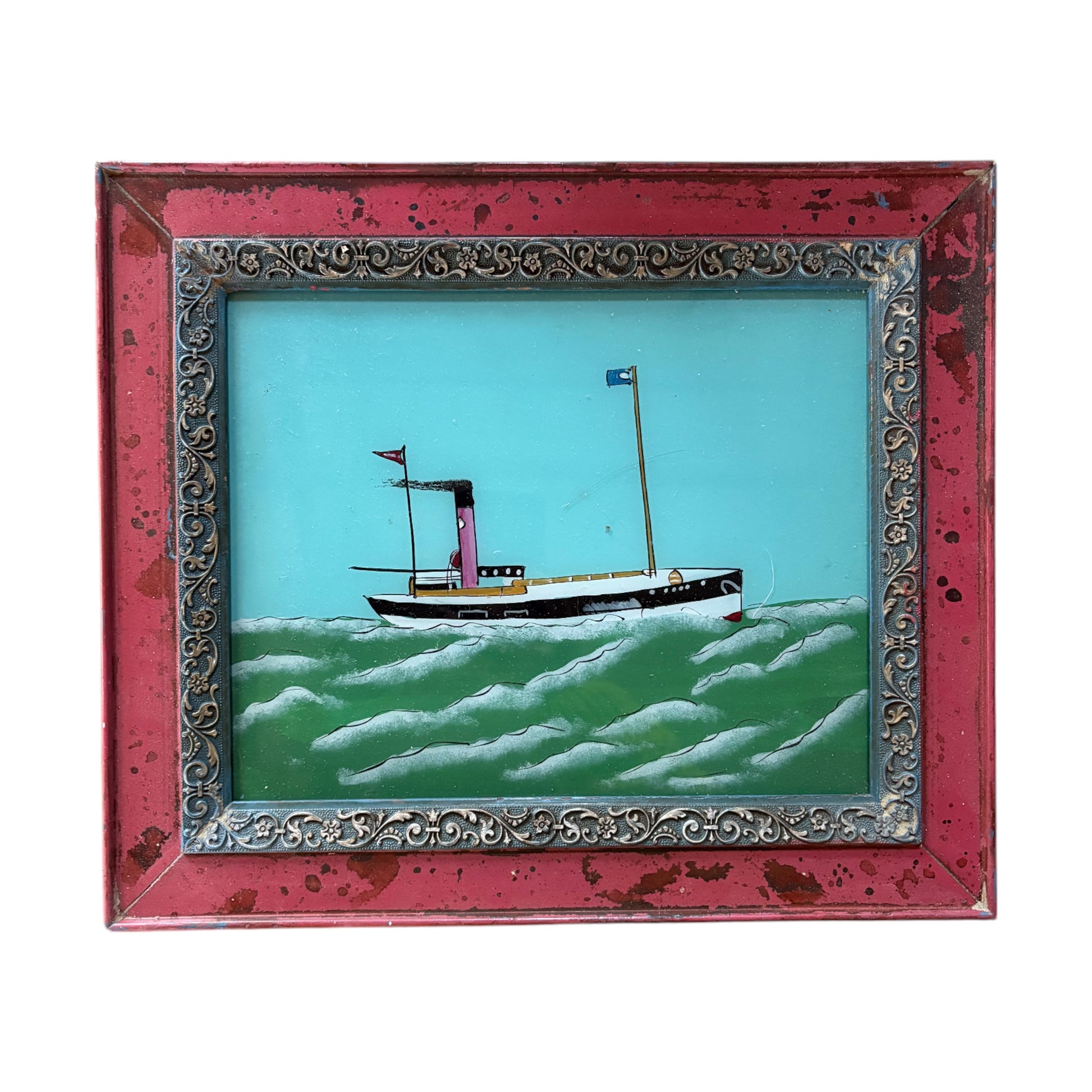 Medium boat glass painting