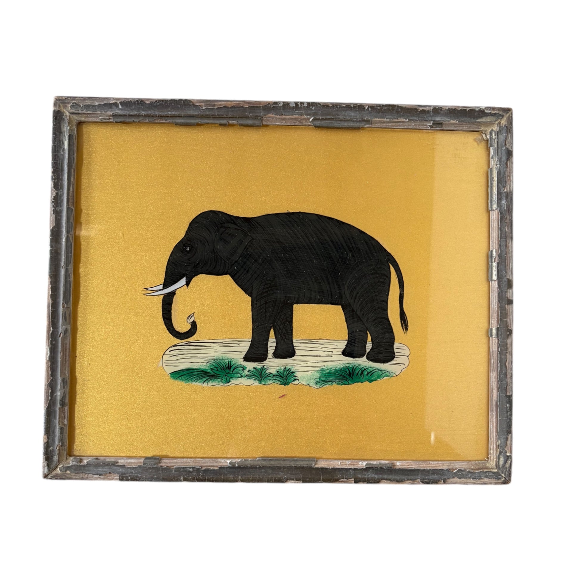 Medium elephant glass painting