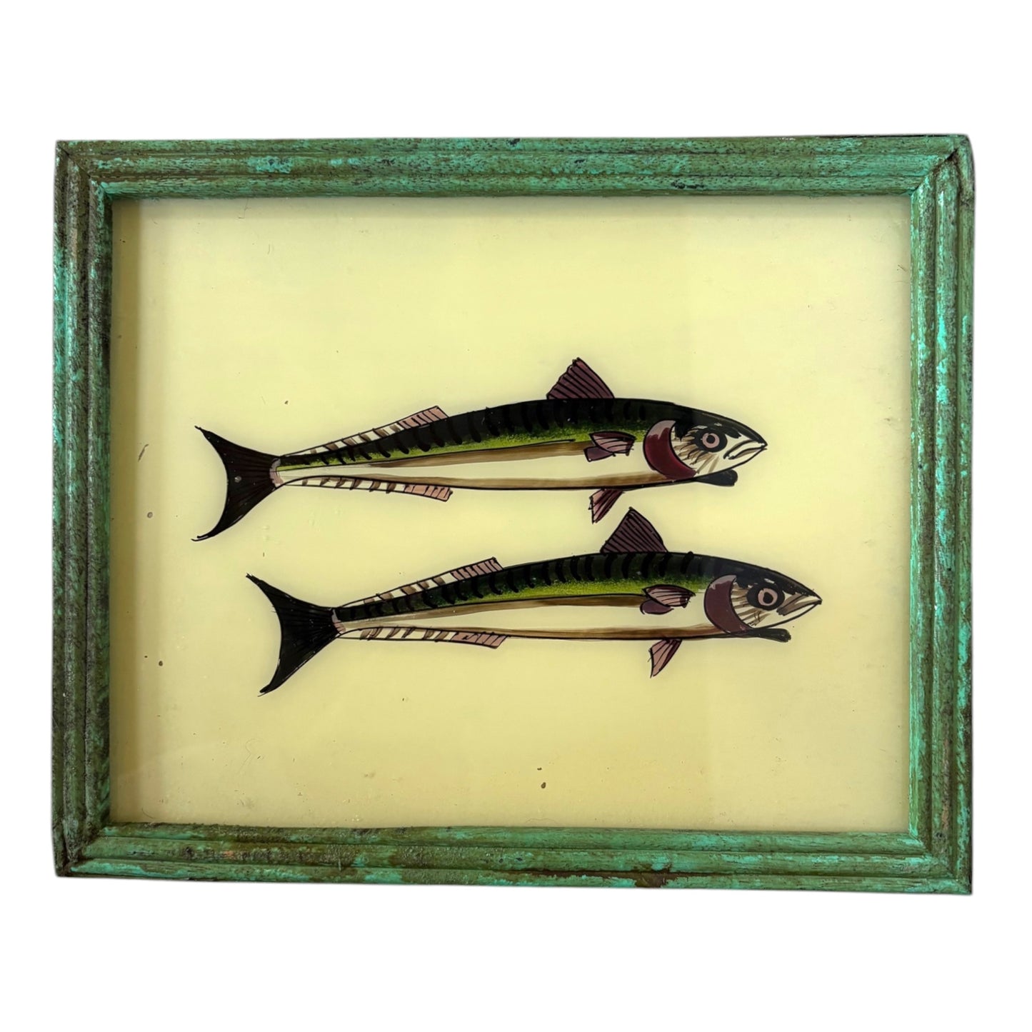 Medium glass painting with fish