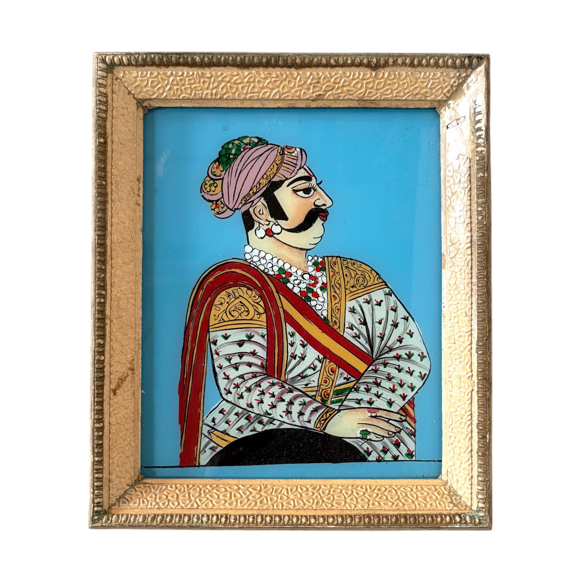 Medium indian faces glass painting