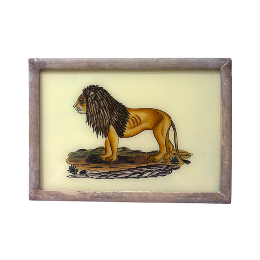 Medium lion glass painting
