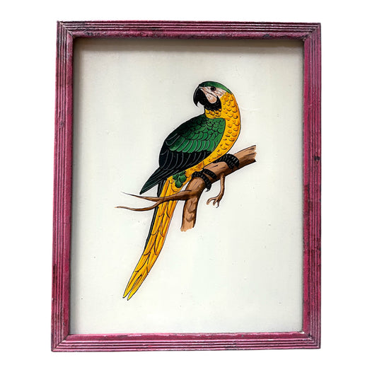 medium parrot glass painting
