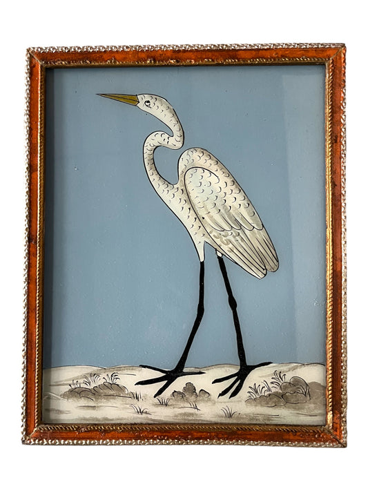 Medium stork glass painting