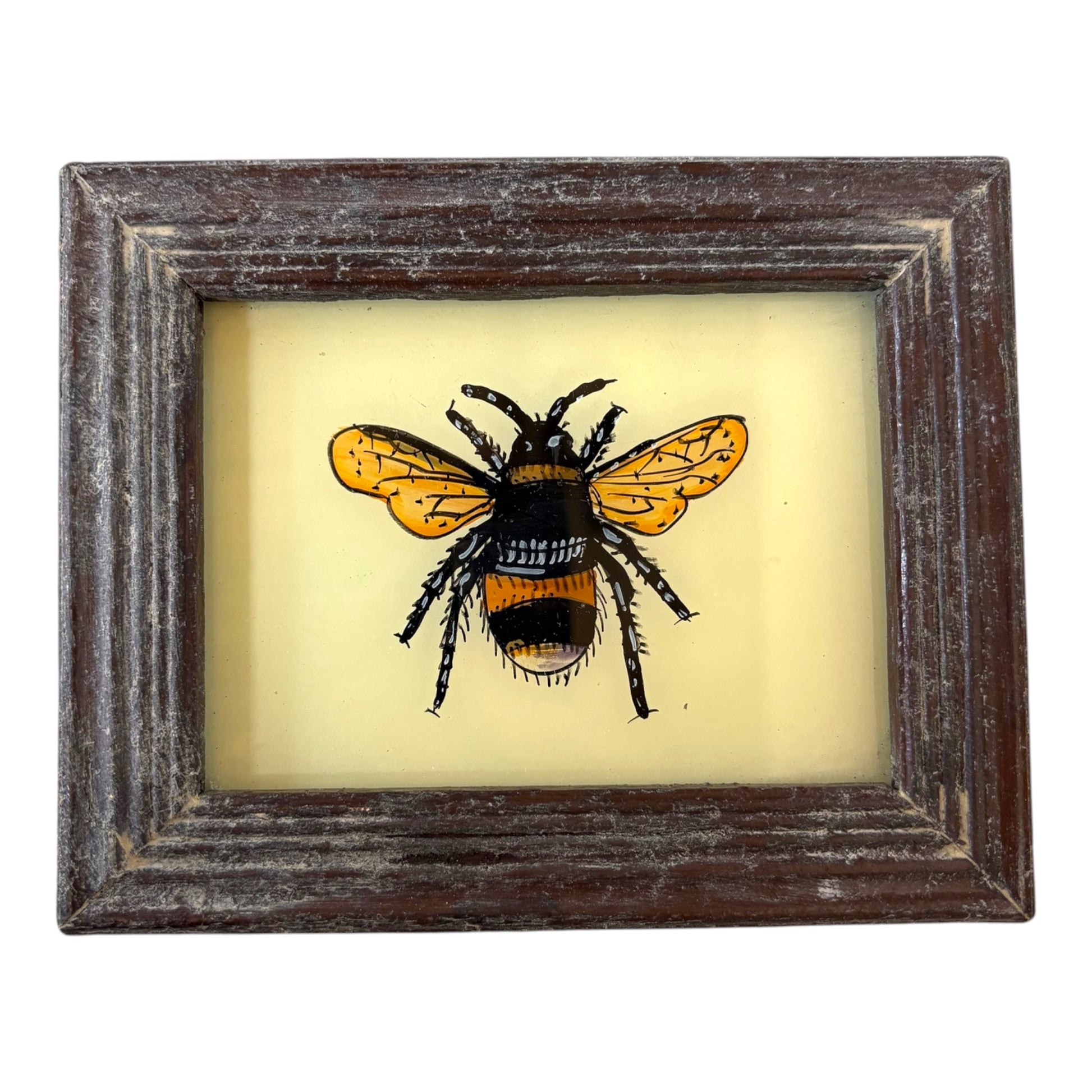 Mini bee glass painting