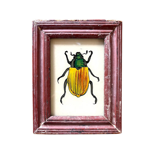 mini beetle glass painting