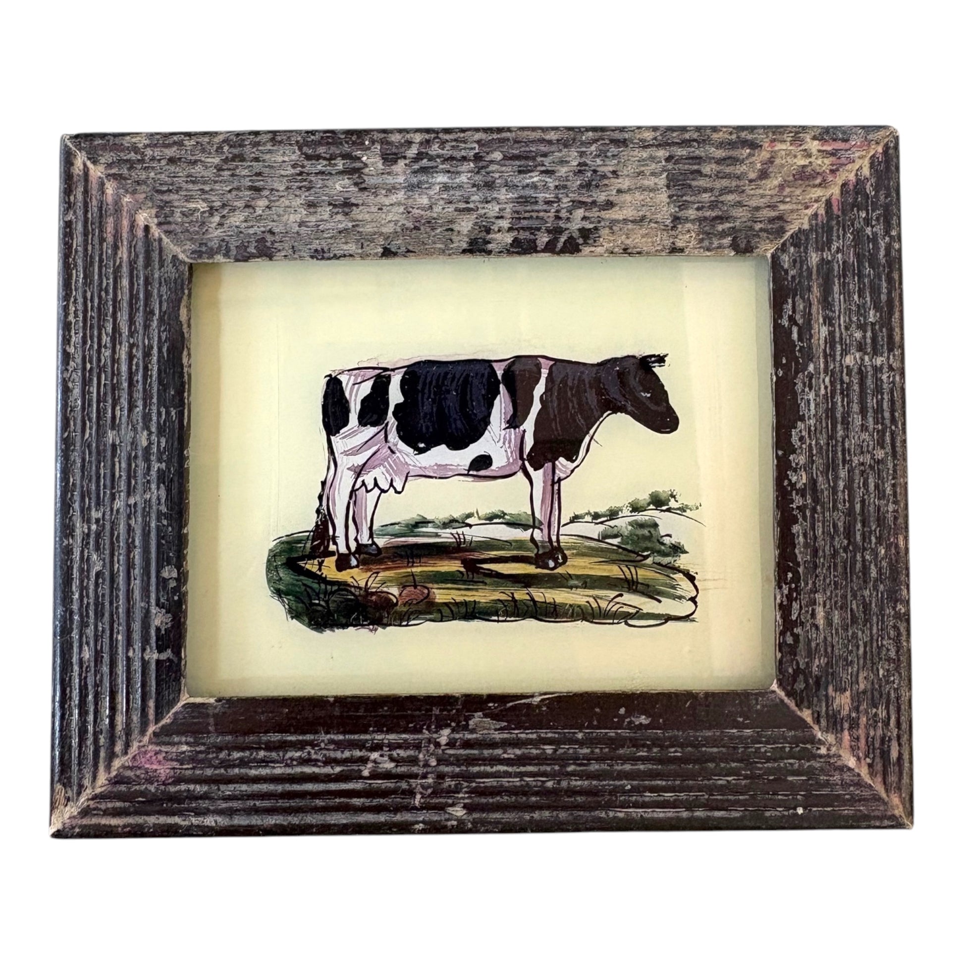 Mini cow glass painting