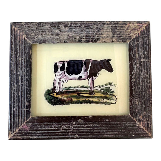 Mini cow glass painting