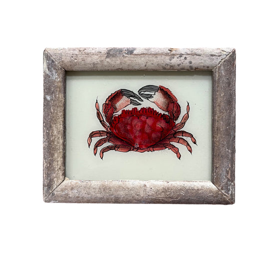 Mini crab glass painting