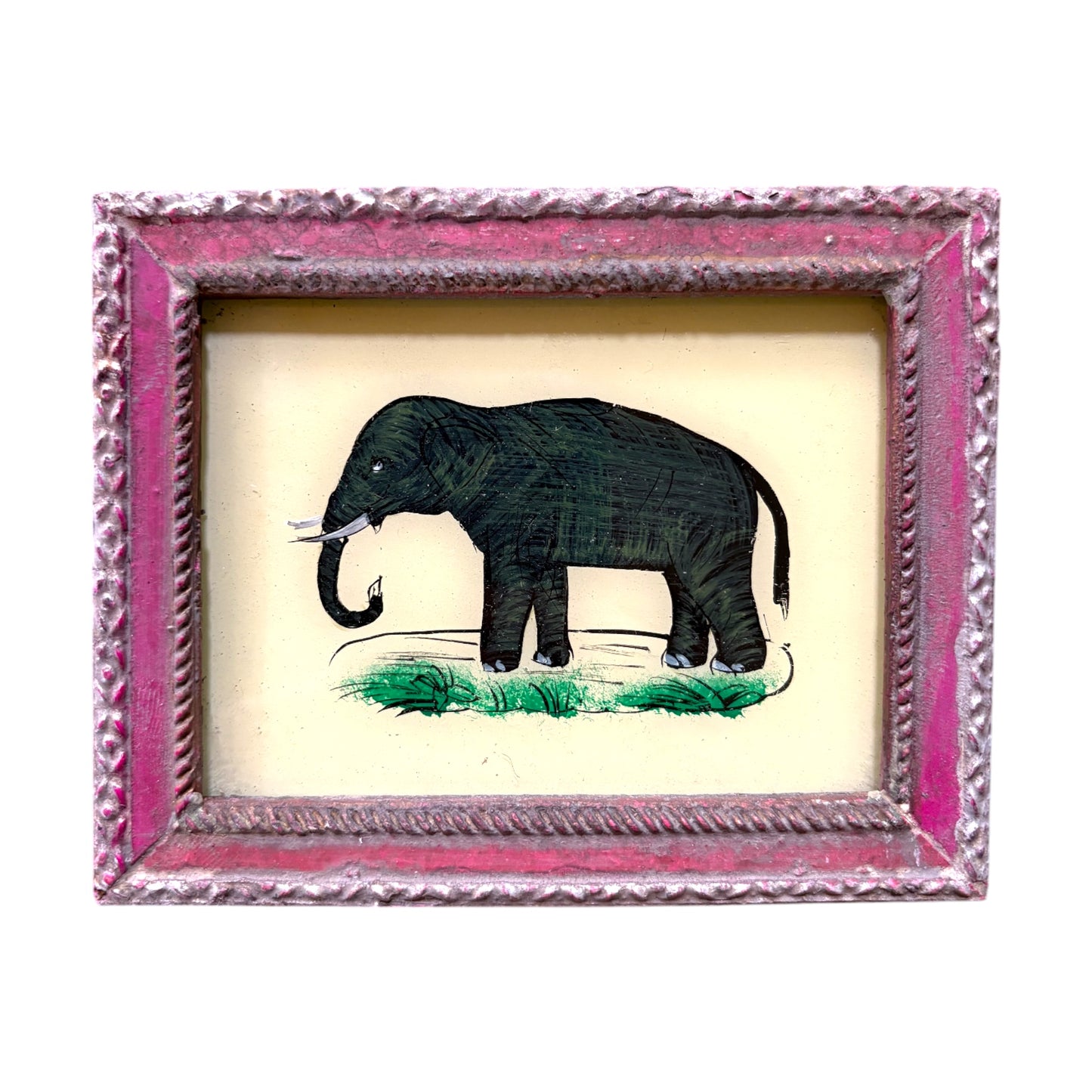 Mini elephant glass painting