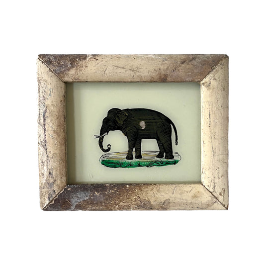 Mini elephant glass painting