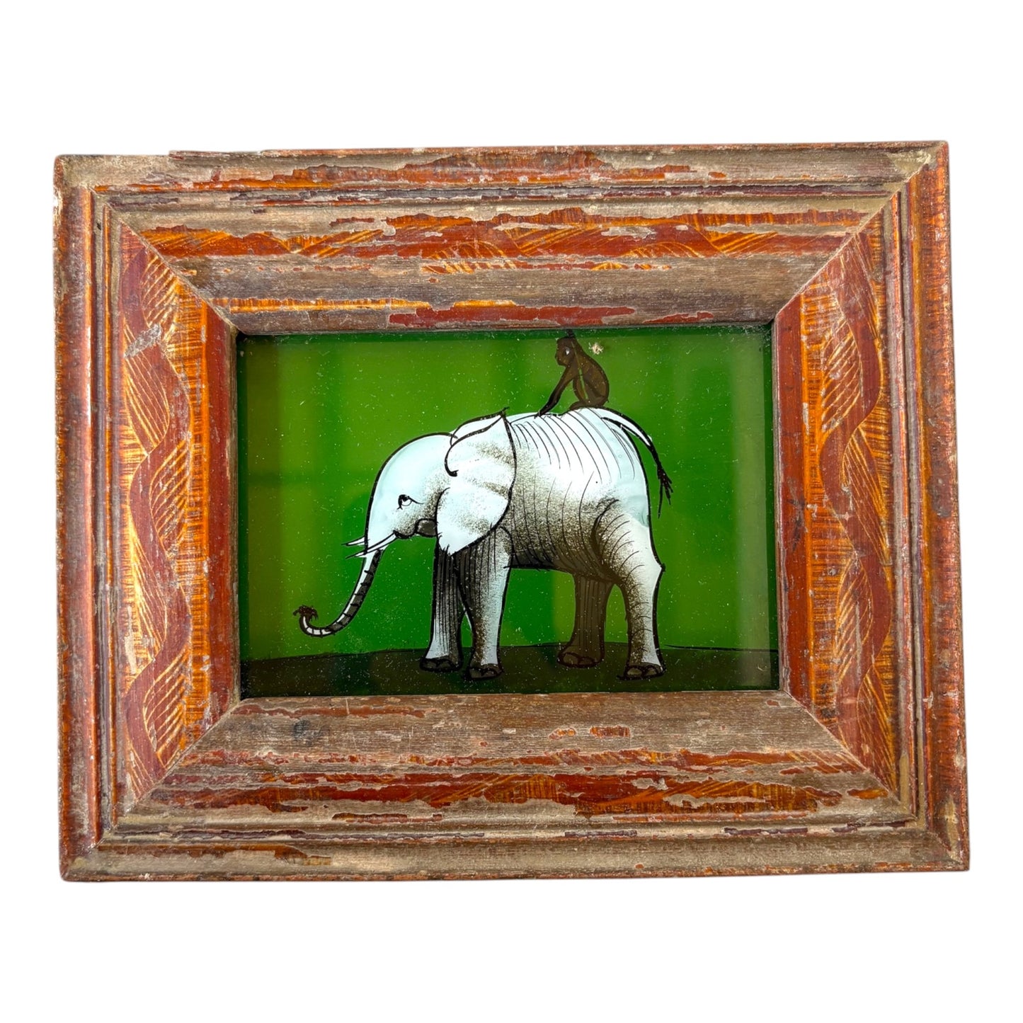 Mini elephant glass painting