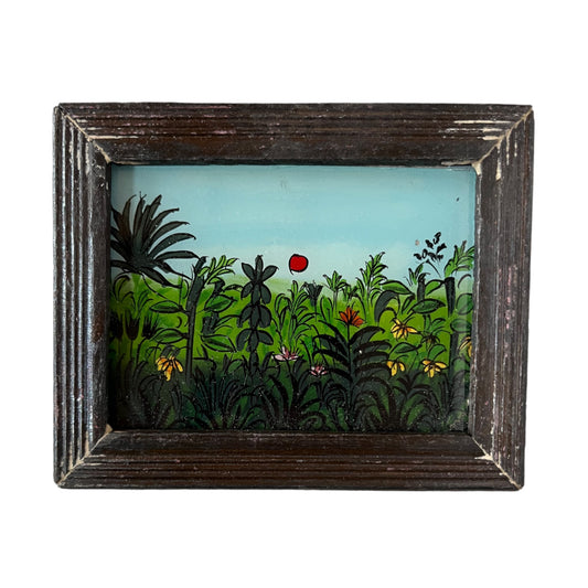Mini garden view glass painting