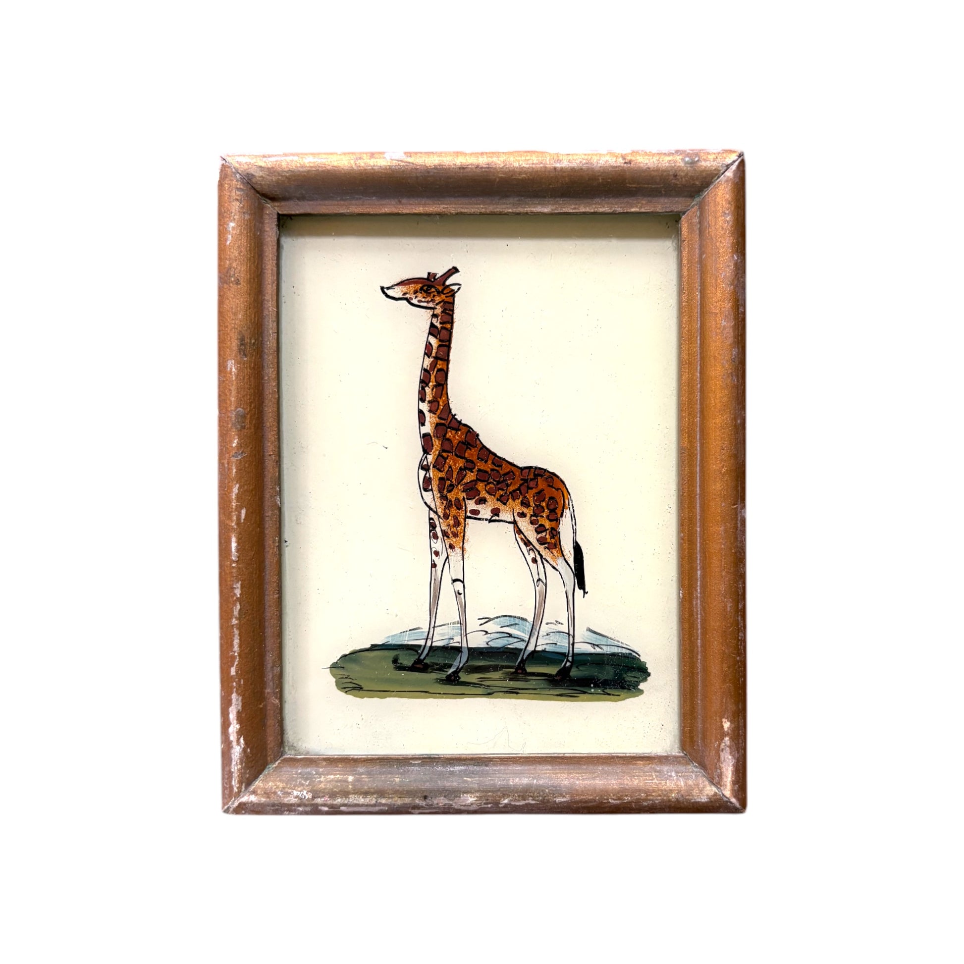 Mini giraffe glass painting