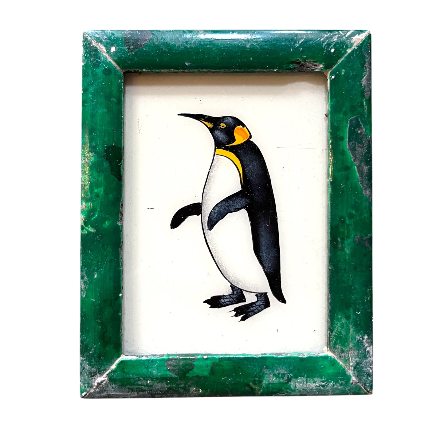 Mini penguin glass painting