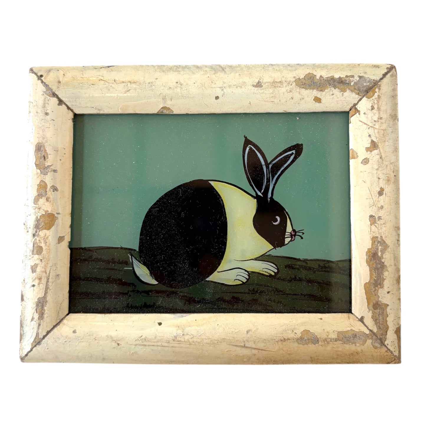 Mini rabbit glass painting