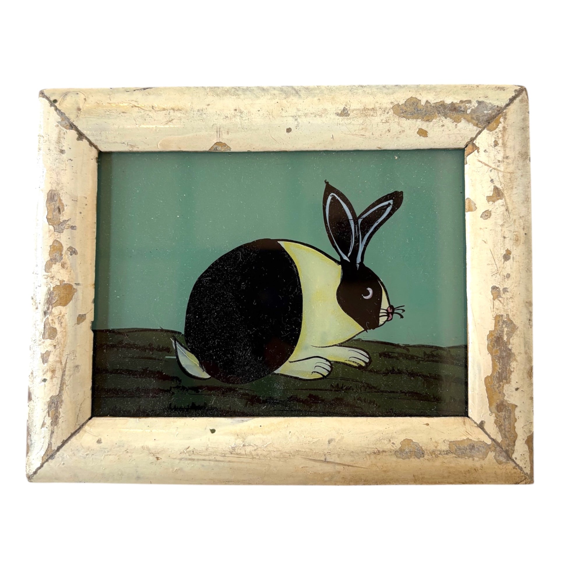 Mini rabbit glass painting