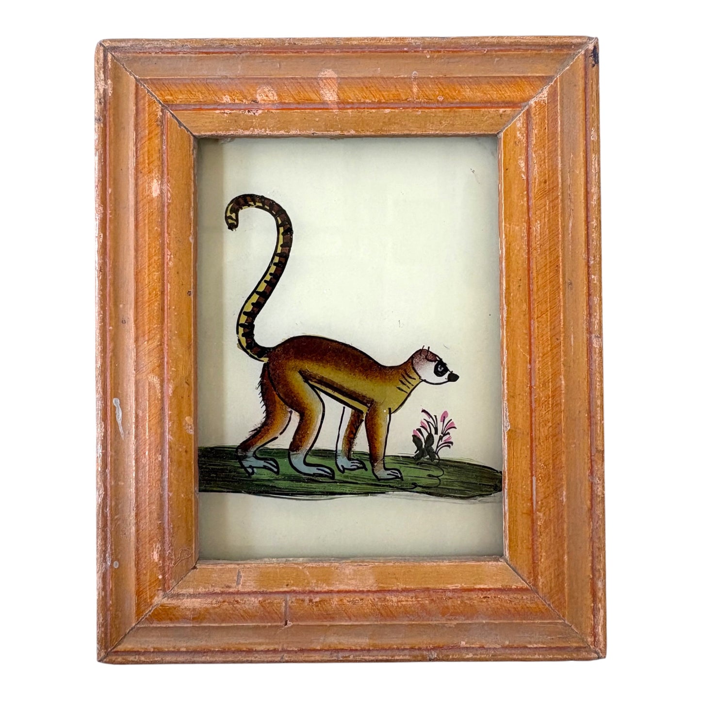 mini racoon glass painting