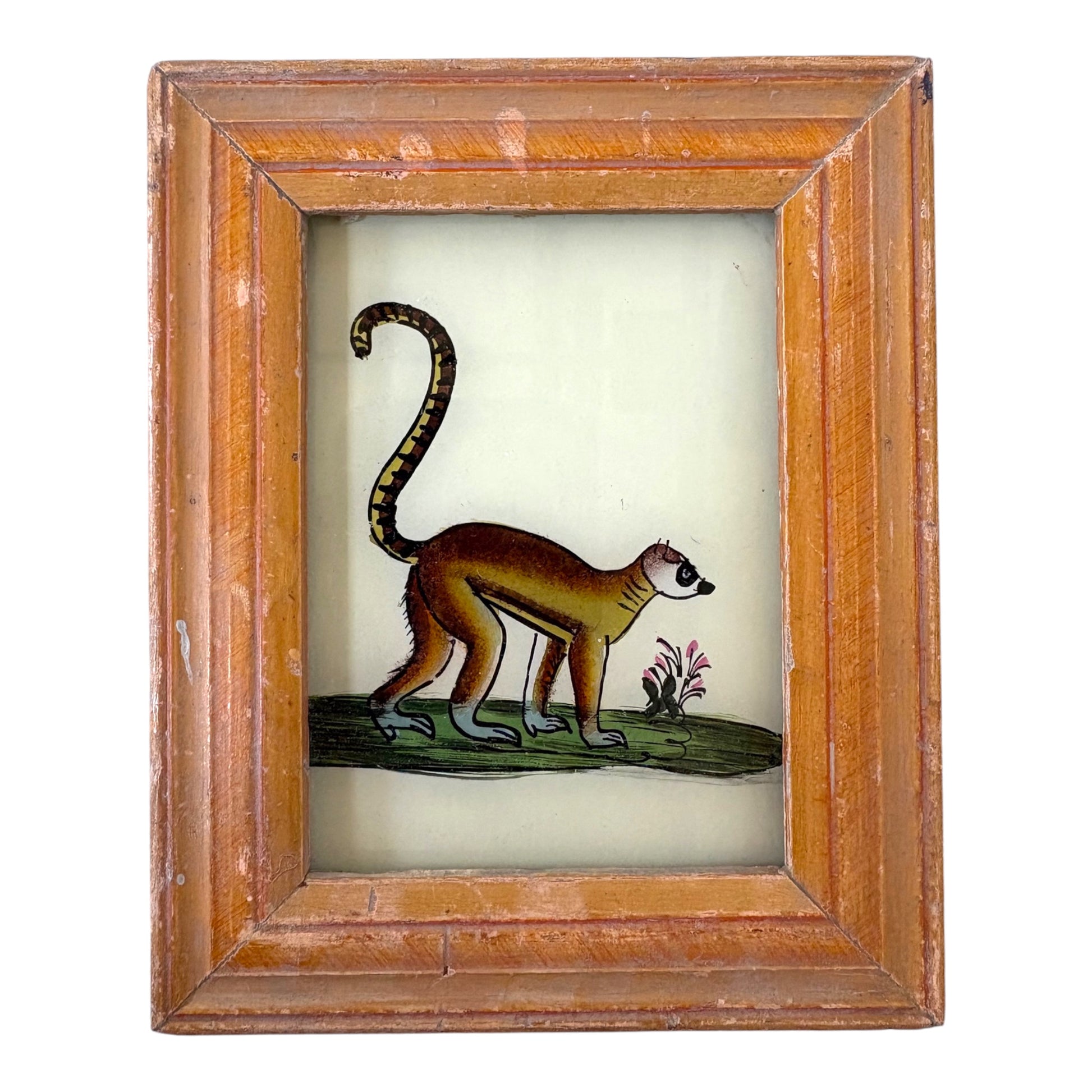mini racoon glass painting