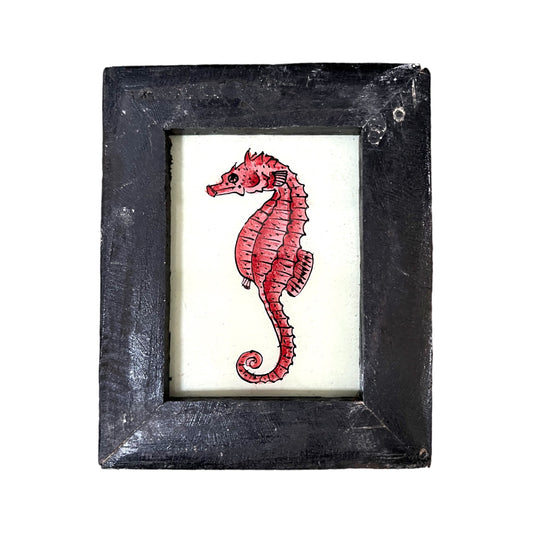 Mini seahorse glass painting