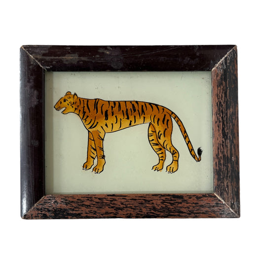 mini tiger glass painting