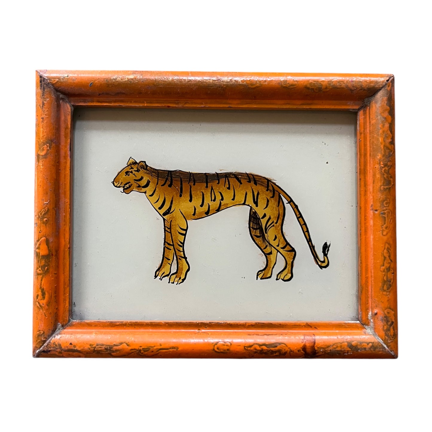 Mini tiger glass painting