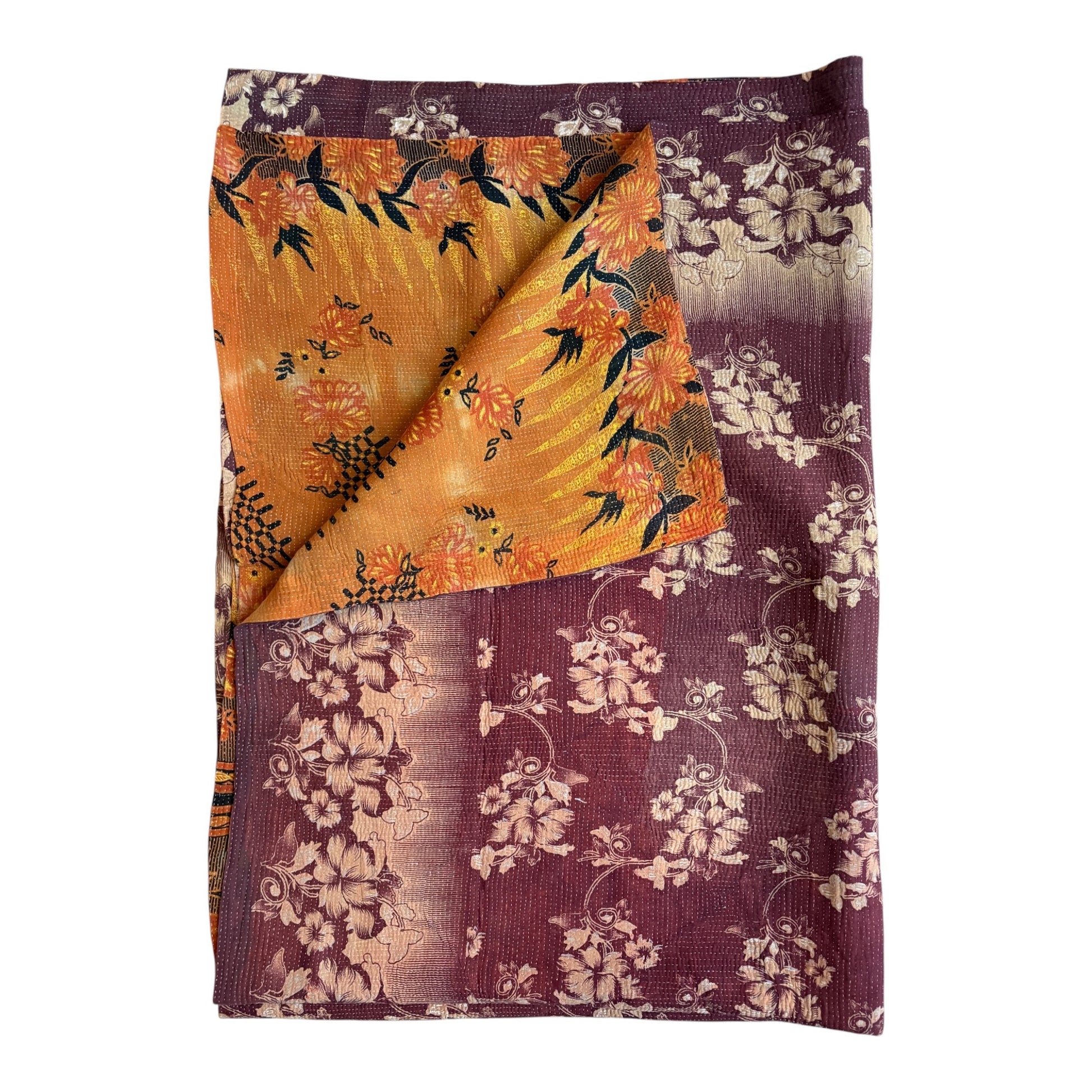 Mulberry kantha quilt