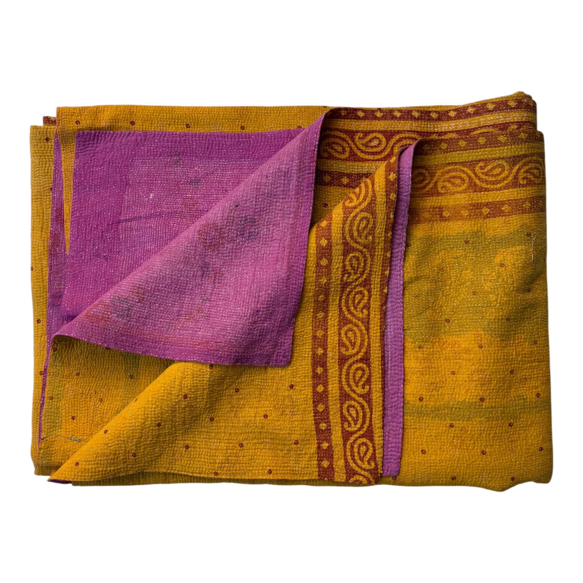 Mustard kantha quilt