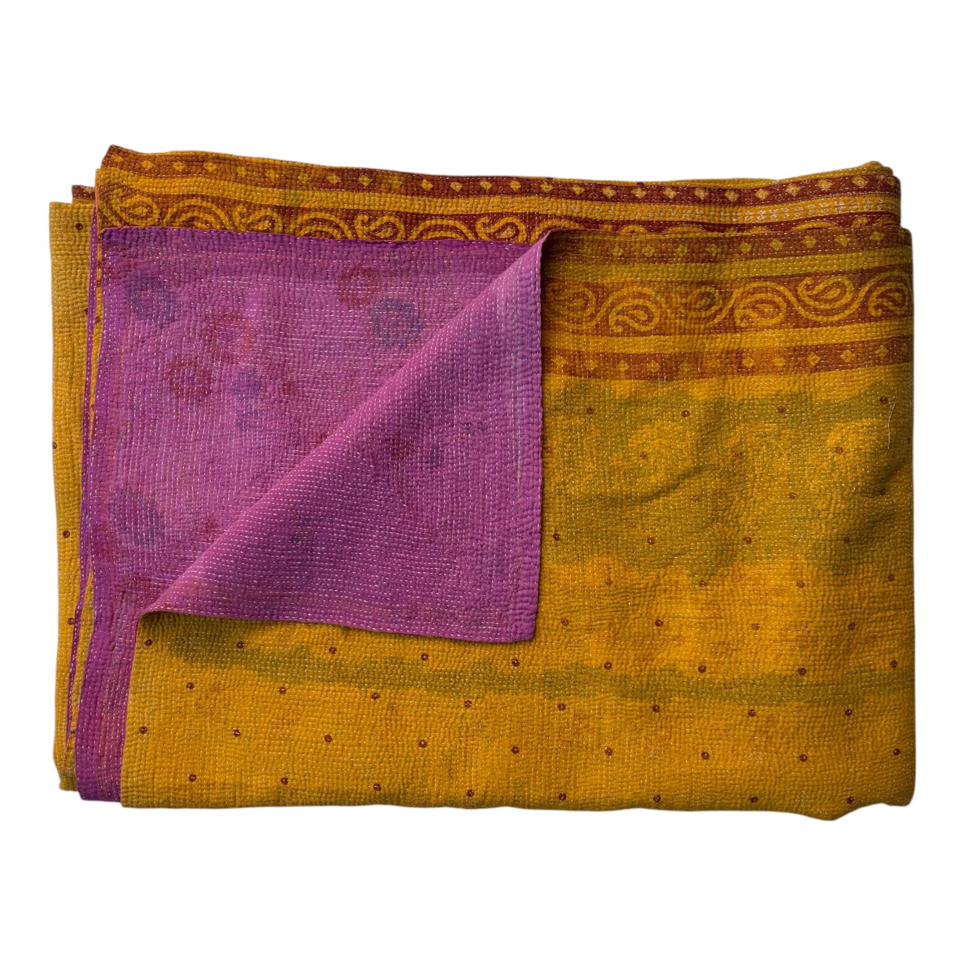 Mustard kantha quilt
