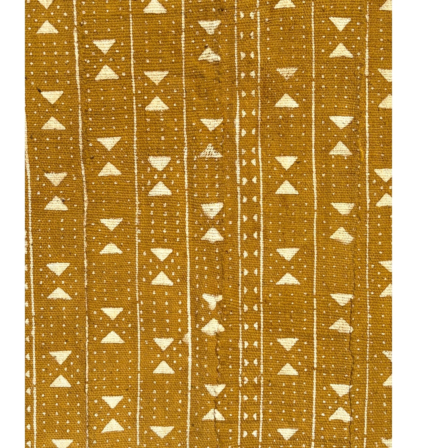 close up mustard mud cloth
