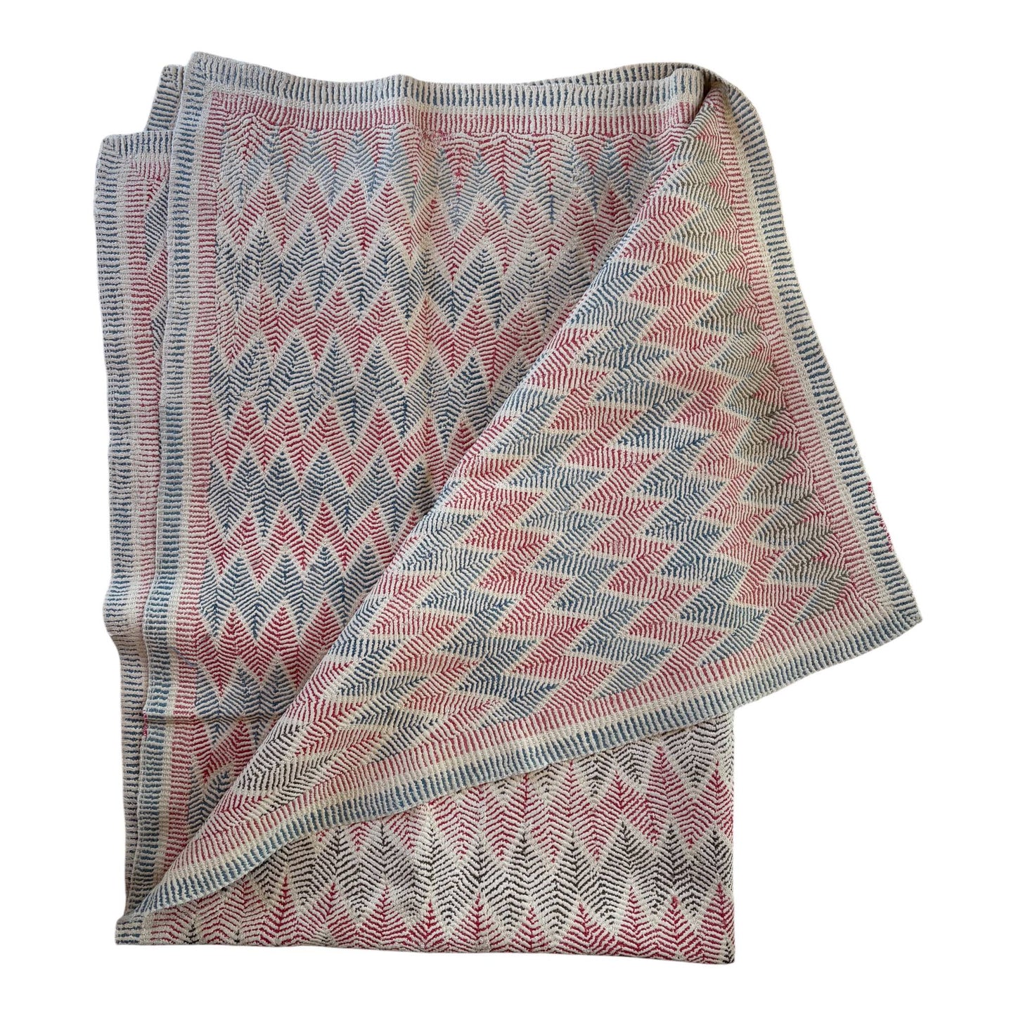 Chevrons vintage nakshi kantha quilt