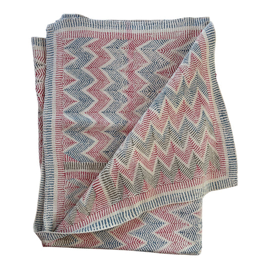 Nakshi Chevron kantha quilt 