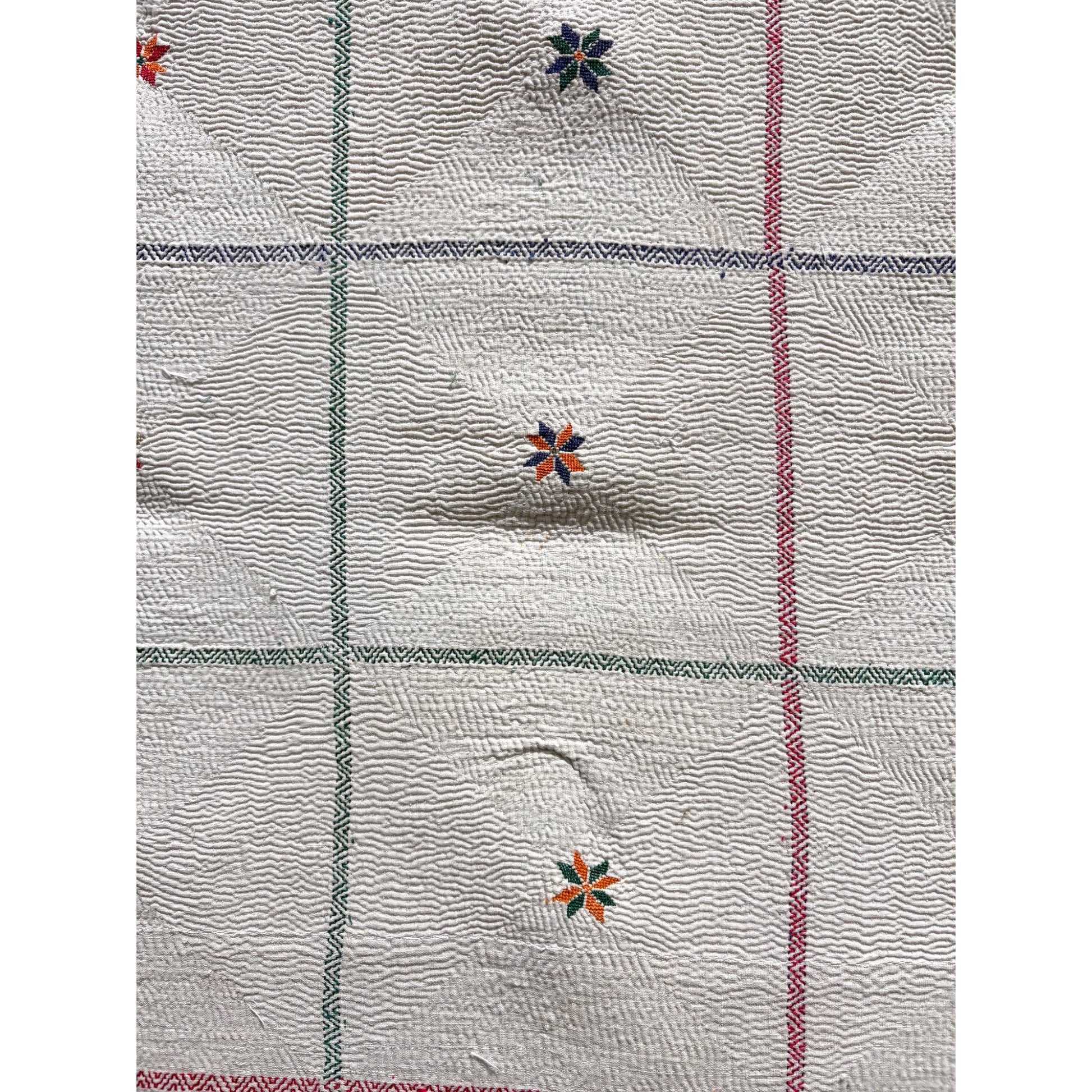 Nakshi kantha quilt blue