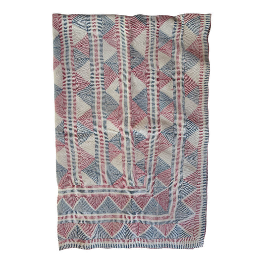 Stripes and chevrons nakshi kantha quilt