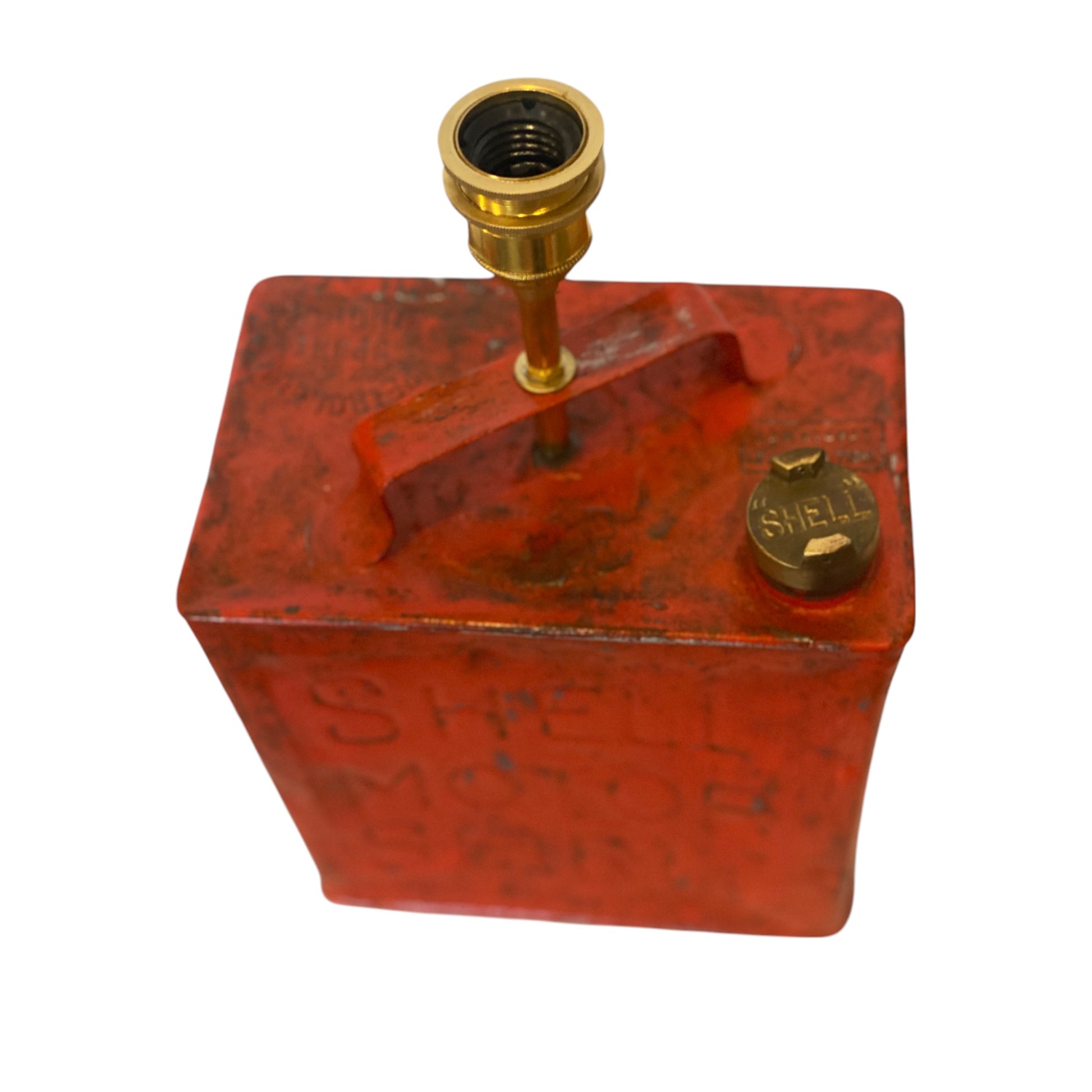 Oil can lamp red