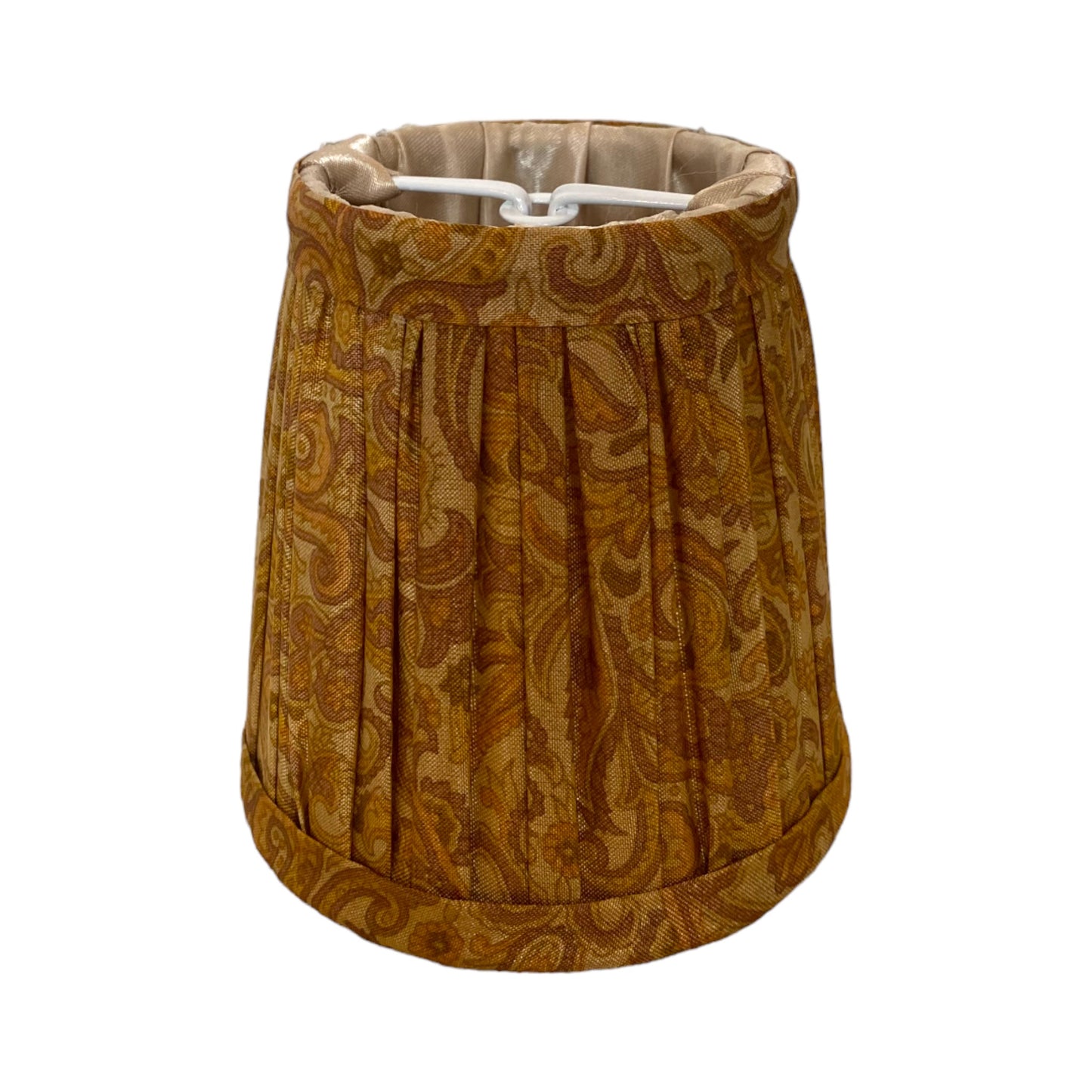 Old gold silk lampshade with clip on fitting