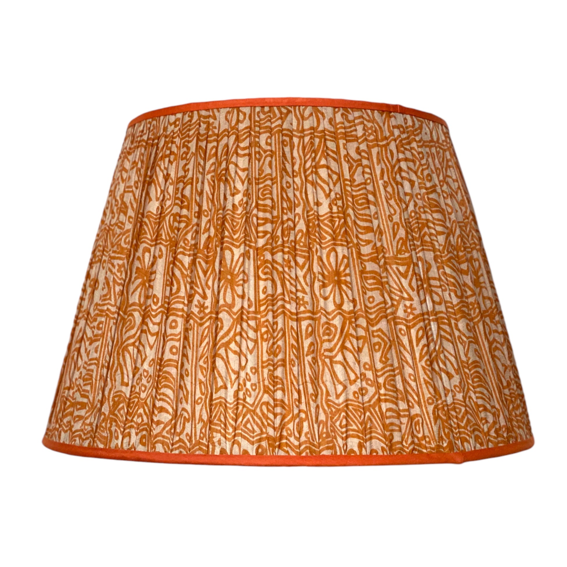 Orange and cream vintage lampshade
