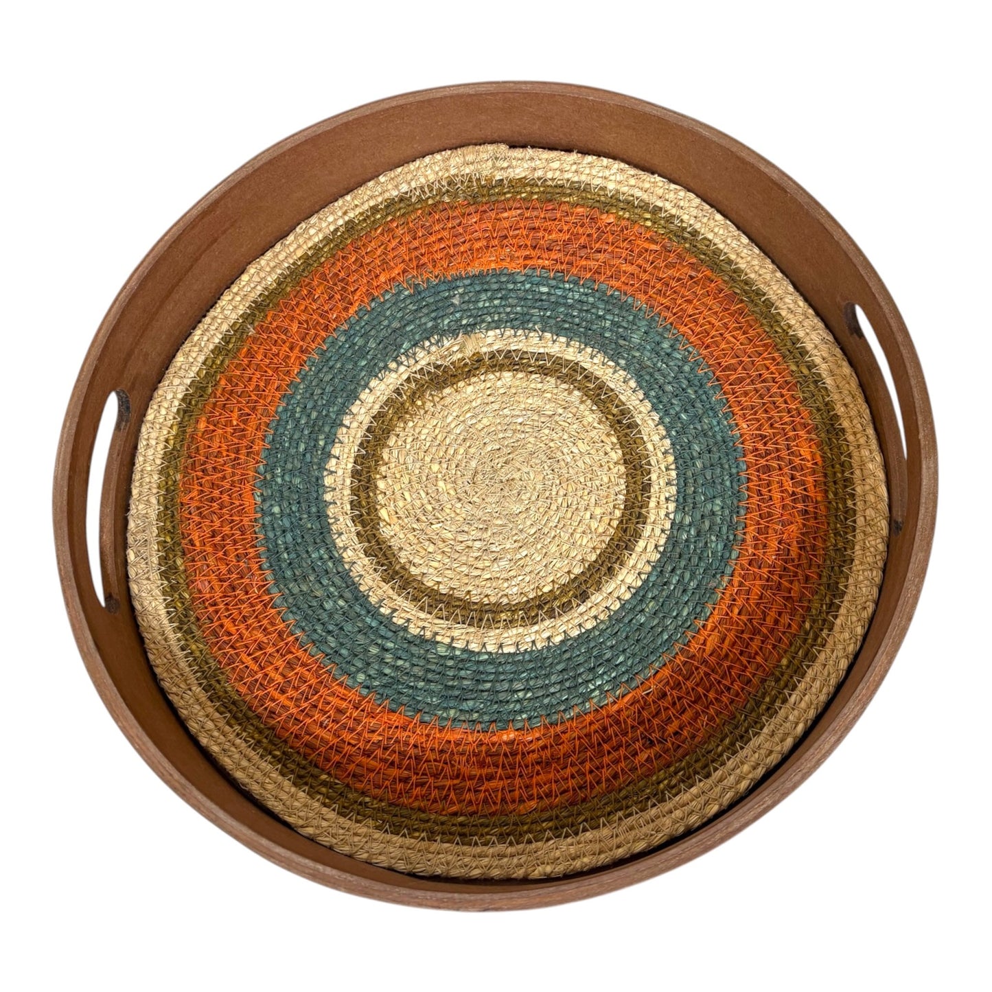 Orange and teal tray